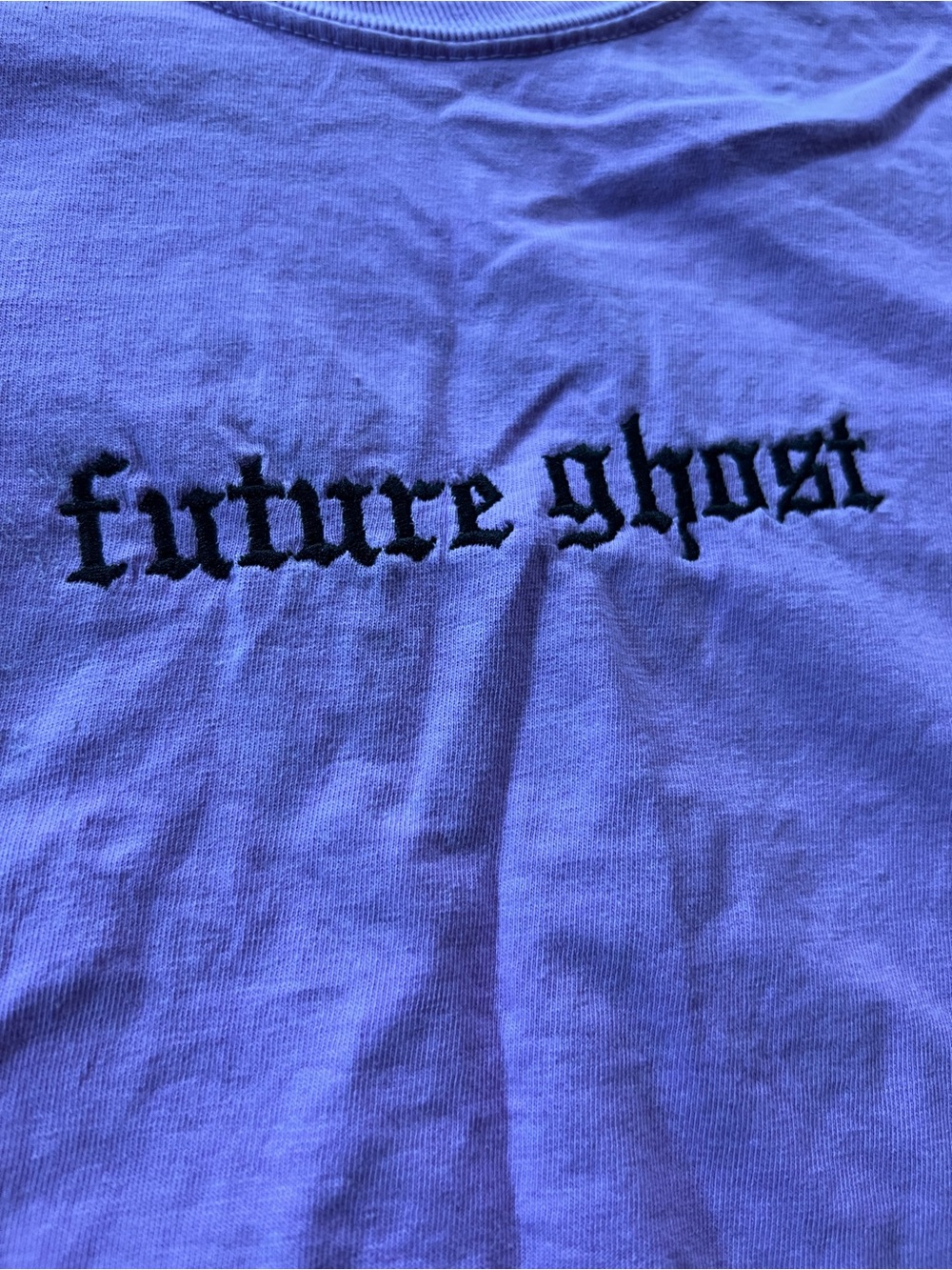 Comfort Colors Purple Tee with Black Embroidered Future Ghost Logo